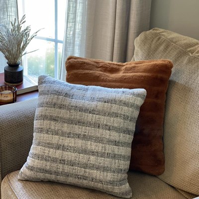 Woven Striped Square Throw Pillow Black/ivory - Threshold™ : Target