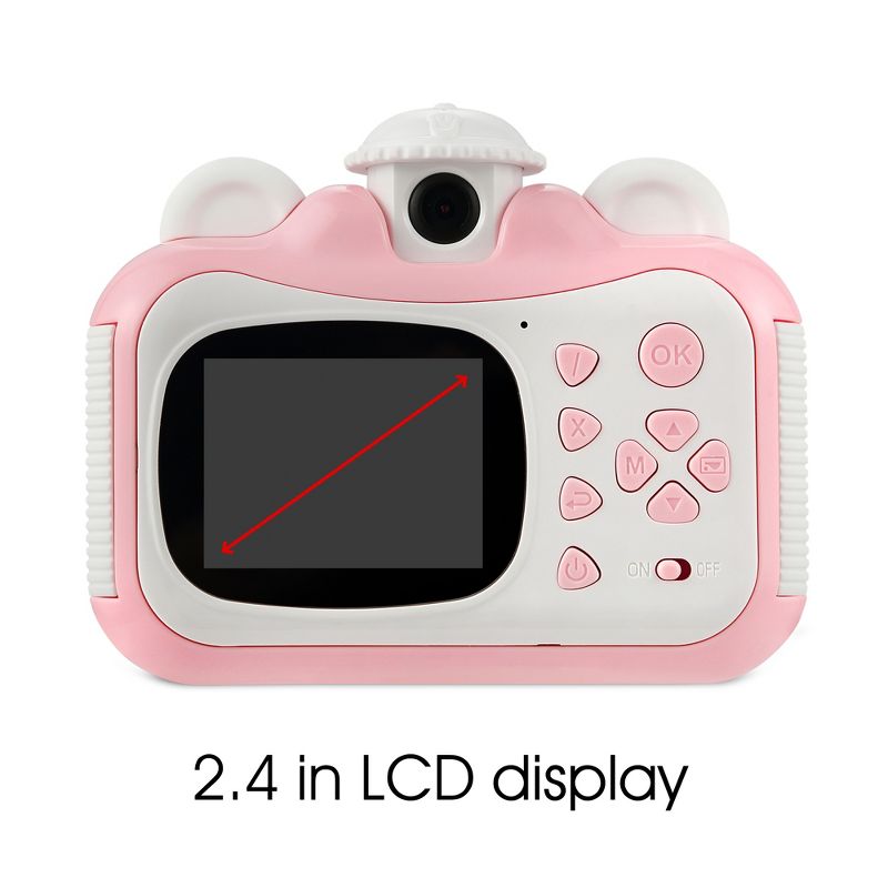 HOM Kids Digital Printing Camera - 1080p Video, 2.4" Display, 32GB Micro-SD Card - Creative Camera & Printer for Kids (Pink, 1 Pack), 3 of 8