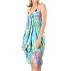 LA LEELA Women's Summer Beach Wrap Bikini Wraps Sarong Swimwear Cover up Skirt Swimsuit Pareo Coverups for Women One Size Blue, Floral - 2 of 4