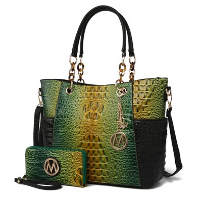 MKF Collection Bonita Crocodile Embossed Tote handbag with Wallet by Mia K