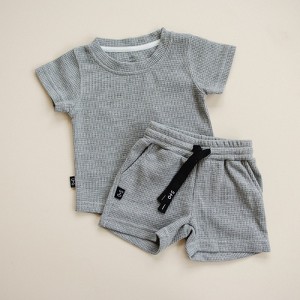 Kids Raven Waffle Knit Short Set - Olive + Scout - 1 of 4