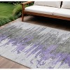 Purple Ivory And Charcoal Abstract Washable Indoor Outdoor Area Rug - 2 of 4