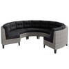 12-Seater Outdoor Patio Rattan Modular Half-Moon Sectional Sofa Set with Waterproof Cushion - 4 of 4