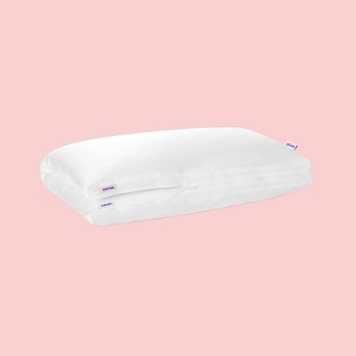 Purple Twin Cloud Pillow with Adjustable Two-Chamber Design and Fluffy, Hypoallergenic Gel Fibers, White