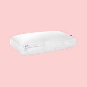 Purple Twin Cloud Pillow with Adjustable Two-Chamber Design and Fluffy, Hypoallergenic Gel Fibers, White - 1 of 4