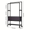 Multifunctional Freestanding Coat Rack with Storage Baskets & Wheels, Metal Garment Organizer with Shoe Rack, Space-Saving Entryway & Bedroom Storag - 3 of 4