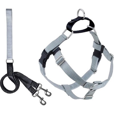2 Hounds Design Freedom No Pull Adjustable Dog Harness | Comfortable Control for Easy Walking | Made in USA | 1" LG Silver