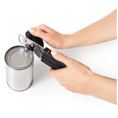 OXO Soft Handled Can Opener: Good Grips, Stainless Steel, Manual, Soft-Grip Handle, Hand Wash, Freestanding, Black - Thumbnail 2
