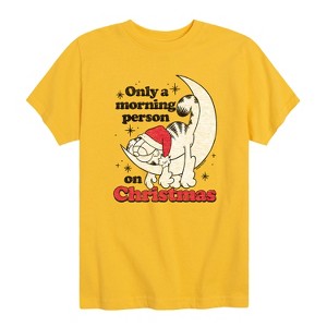 Boys' - Garfield - Only A Morning Person On Christmas Short Sleeve Graphic T-Shirt - 1 of 4