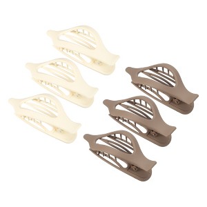 Unique Bargains Women's Plastic Hair Claws 4.69"x1.89"x1.02" 6 Pcs - 1 of 4