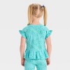 Toddler Girls' Ribbed Printed Short Sleeve Top - Cat & Jack™ - 2 of 3