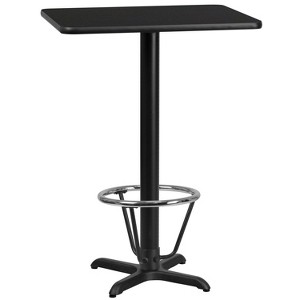 Flash Furniture 24'' x 30'' Rectangular Laminate Table Top with 22'' x 22'' Bar Height Table Base and Foot Ring - 1 of 1