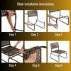 LOVMOR 3-Piece Patio Furniture Set, Mixture Pattern PE Rattan Steel Frame And Modern Round Table, Brown and Black - 4 of 4