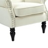 CAVINAS Premium PU Leather Accent Chair with Rubberwood Legs,Modern Luxury Armchair for Living Room,Bedroom - 4 of 4