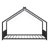 FURNIinspire Beds Full Size Kid Bed Frame, Floor Bed House Shape Iron Platform Bed with Fence for Bedroom Kid Room, Black, 78.5"*55.91"*58.4" - 2 of 4