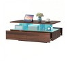 Modern Design High Glossy Coffee Table Cocktail Table with LED Lights Storage Drawer For Living Room - 2 of 4
