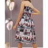 HAPPY BAY Women's Casual Beach Christmas Tree A line Slit Mini Dresses Ruched Tube Top Evening Short Strapless Santa Dress for Women - 4 of 4