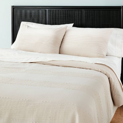 3pc King Slub Center Stripe Comforter Set Twilight Taupe - Hearth & Hand™ with Magnolia