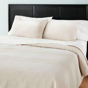 3pc Slub Center Stripe Comforter Set Twilight Taupe - Hearth & Hand™ with Magnolia