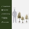 LuxenHome 3-Piece Pre-Lit Snowy Branches Artificial Christmas Tree Set with Metal Base Green - 4 of 4