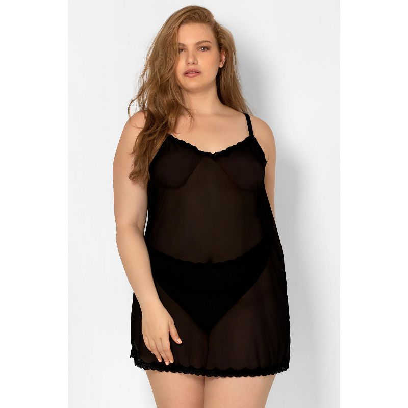 Smart and Sexy Women's Sheer Mesh & Lace Chemise Lingerie, 3 of 7