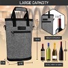 OPUX Two Bottle Wine Bag Carrier Tote, Insulated Leakproof Cooler Travel BYOB Picnic, Gift Men Women Birthday Christmas - 4 of 4