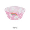 Unique Bargains Rainbow Cloud Print Disposable Baking Cups Greaseproof Paper Purple Red White 1.97"x1.18" 100 Pcs - 4 of 4
