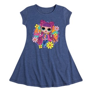 Girls' - LOL Surprise! - Skater Chick w/ Flowers Fit & Flair Cap Sleeve Dress - 1 of 3