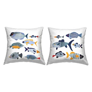 Stupell Industries Whimsical Varied Fish Patterns, 18 x 18 - 1 of 3