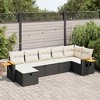 vidaXL Garden Sofa Set Black and Cream White - 2 of 4