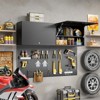 ZACHVO 20 Inch High Black Metal Lockable Wall Garage Storage Cabinet with Flip-Up Door and Adjustable Shelf for Home, Basement, and Workshop - 2 of 4