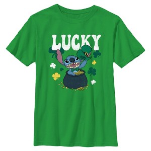 Boy's Lilo & Stitch Lucky Pot of Gold T-Shirt - 1 of 4