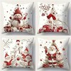 Lomsoe 4pcs Set, Christmas Reindeer Pillow Covers, Festive Atmosphere Gift Decor, Suitable for Sofa,Decorative Pillow Covers,Christmas Gift. - 3 of 4