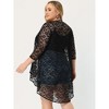 Agnes Orinda Women's Plus Size Lace Sheer High Low 3/4 Sleeve Open Front Cardigans - 4 of 4