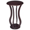Round Accent Table with Faux Marble Top and Rubberwood Base ¨C Ideal for Living Room or Entryway - 2 of 4