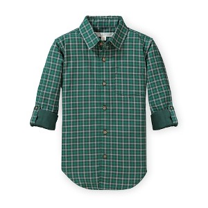 Hope & Henry Boys'  Convertible Double Weave Button Down Shirt, Infant - 1 of 4