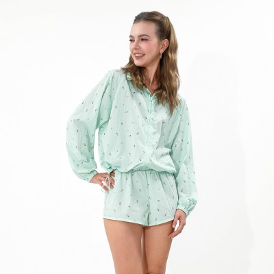 Wild Fable Women's Zip Track Jacket - Wild Fable™ Green Floral L — фото 3