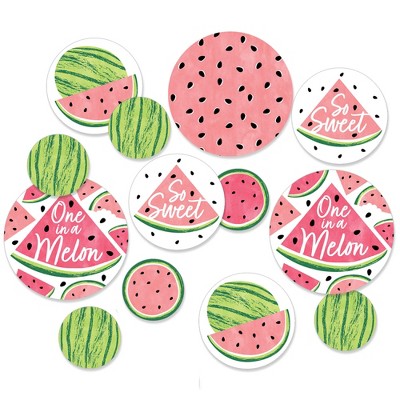 Big Dot of Happiness Sweet Watermelon - Fruit Party Giant Circle Confetti - Party Decorations - Large Confetti 27 Count