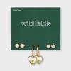 Acrylic Pearl Crystal and Heart Drop Earring Set 3pc - Wild Fable™ Gold/Silver - 2 of 3