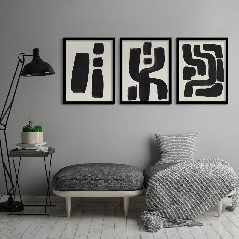 Americanflat Abstract Minimalist (Set Of 3) Triptych Wall Art Ink Mazes By Ejaaz Haniff - Set Of 3 Framed Prints, 4 of 7
