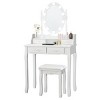 Costway Vanity Table Table 10 Dimmable Bulbs Black White Brown - 4 of 4