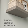 SEVOBAL Utility Storage Shelves Bookshelf 2 Set Wide Floating Shelves, Contemporary Wall-Mounted for Living Room, Off-White, 31.89"*10.63"*3.54" - 4 of 4