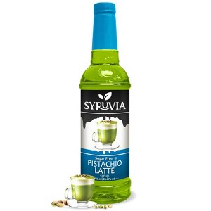 Syruvia Sugar Free Pistachio Latte Syrup - 25.4 fl oz. Premium Flavoring Syrup For Coffee - 1 of 4
