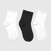 Hanes Women's Moves Premium Seamless Stretch 3pk Mid Crew Socks - White/Black 5-9: Y-Heel Stitching, Arch Support - 3 of 4