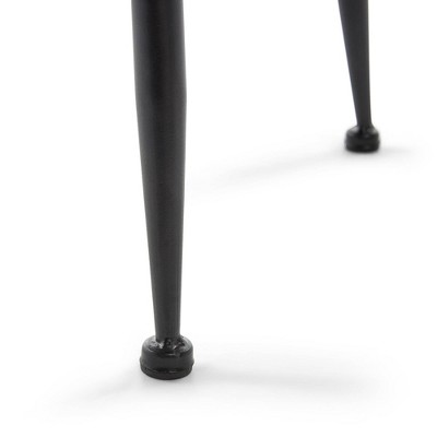 Easton Natural Wood and Black Metal Round Side Table