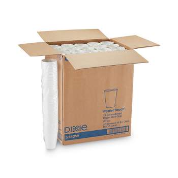 Dixie PerfecTouch Hot/Cold Cups, 12 oz, White, 50/Bag, 20 Bags/Carton