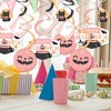 Big Dot of Happiness Pastel Halloween - Pink Pumpkin Party Hanging Decor - Party Decoration Swirls - Set of 40 - 2 of 4
