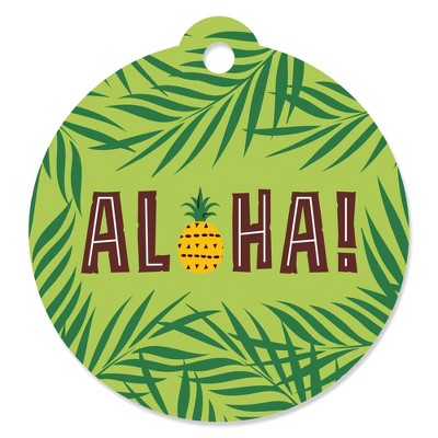 Big Dot of Happiness Tiki Luau - Tropical Hawaiian Summer Party Favor Gift Tags (Set of 20)