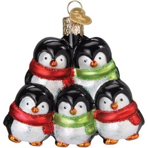 Old World Christmas Blown Glass Ornament for Christmas Tree, Penguin Family Of 5 (with OWC Gift Box) - 1 of 4