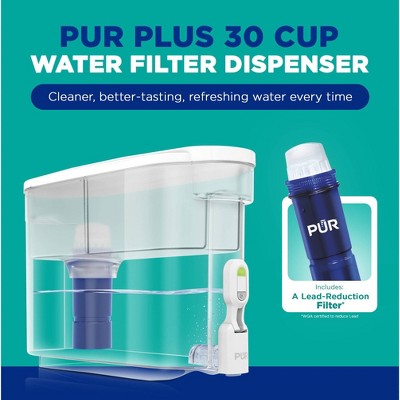 PUR Plus 30-Cup Clear and White Water Filter Pitcher